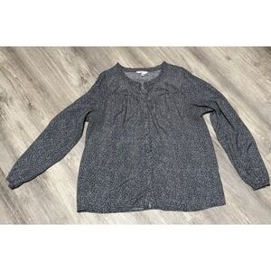 Women's Lauren Conrad floral long sleeve blouse work shirt office wear large‎